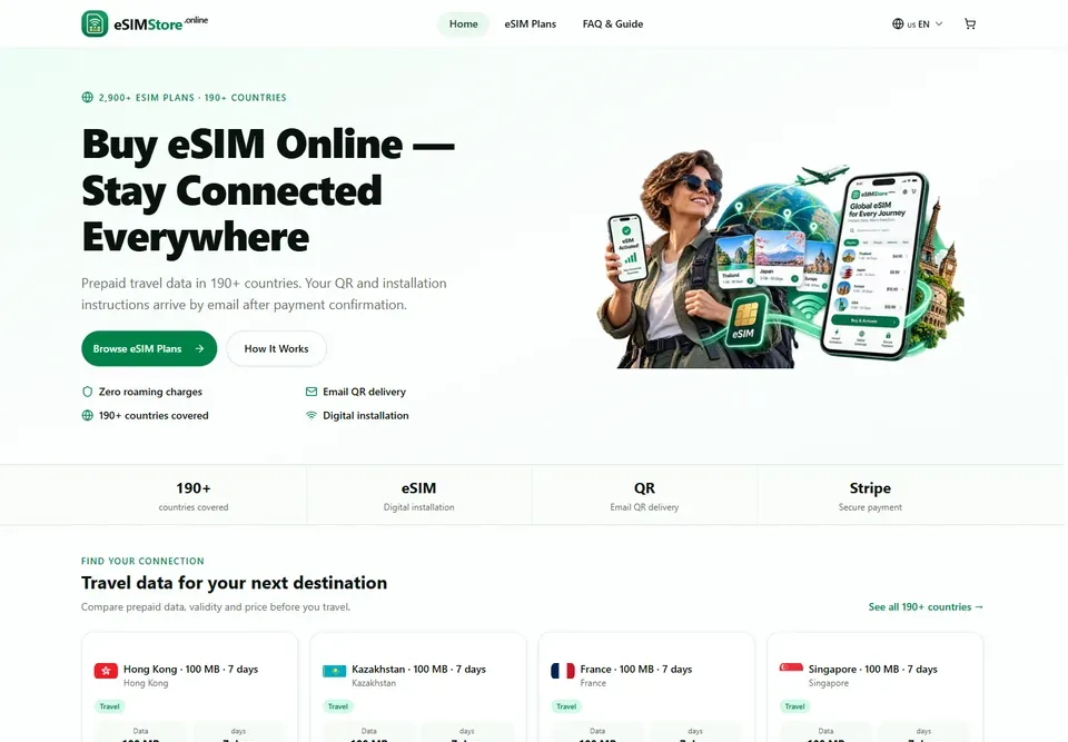 eSIMStore.online travel eSIM store preview